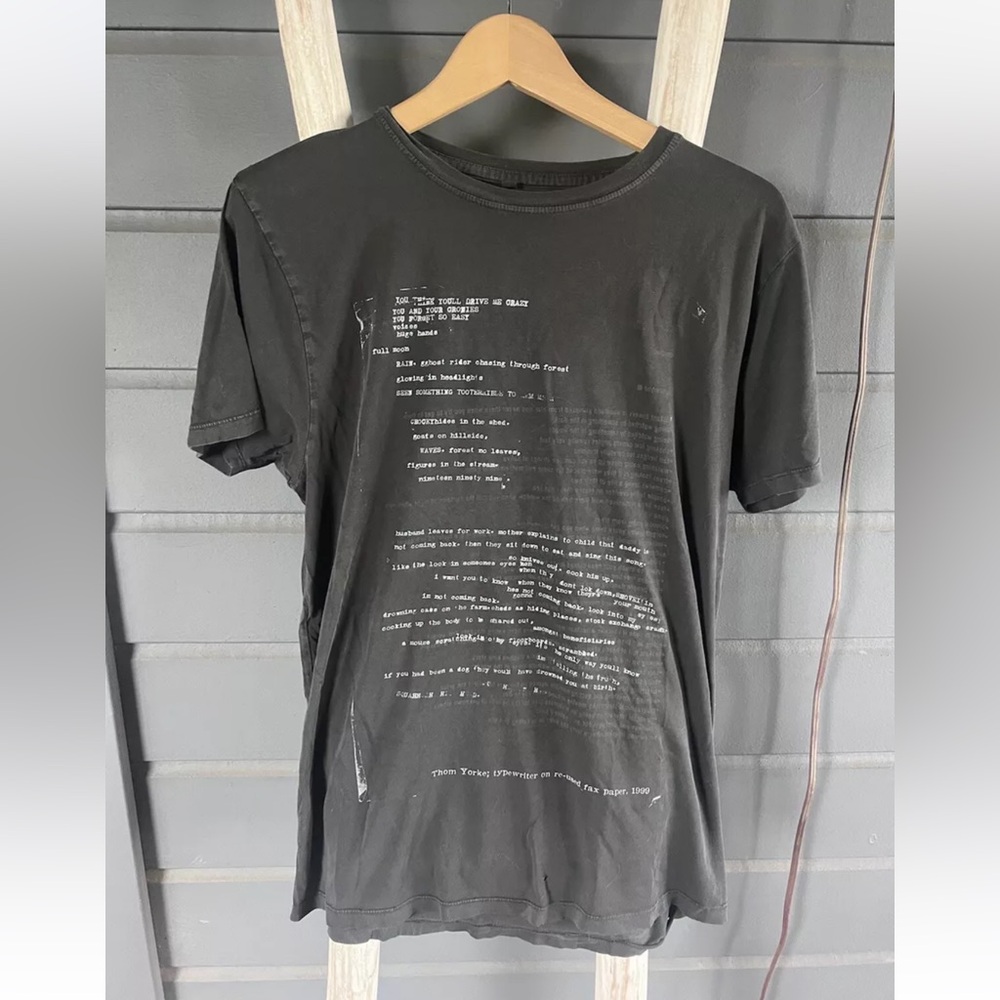 Rare! Radiohead Thom Yorke Typewriter 1999 t-shirt